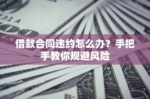 济南借款合同违约怎么办？手把手教你规避风险
