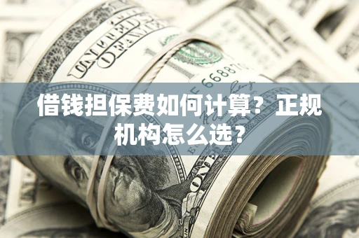 济南借钱担保费如何计算？正规机构怎么选？