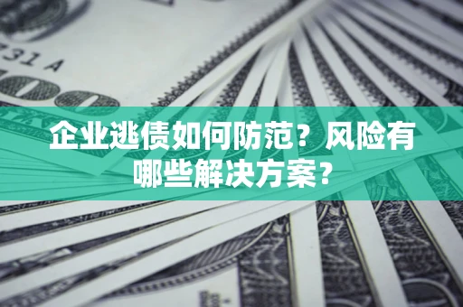 济南企业逃债如何防范？风险有哪些解决方案？