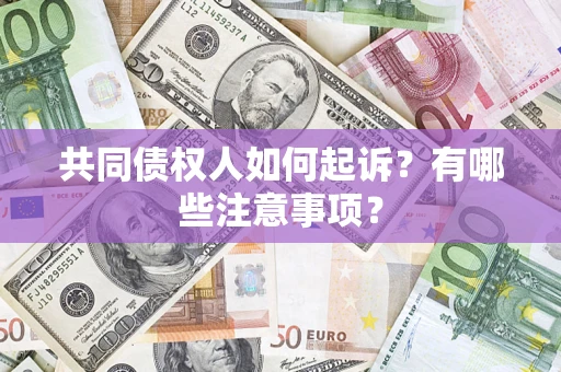 济南共同债权人如何起诉？有哪些注意事项？